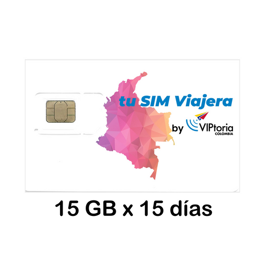 SIM Physique Locale COLOMBIE - 15 Go / Appels / SMS x 15 jours 