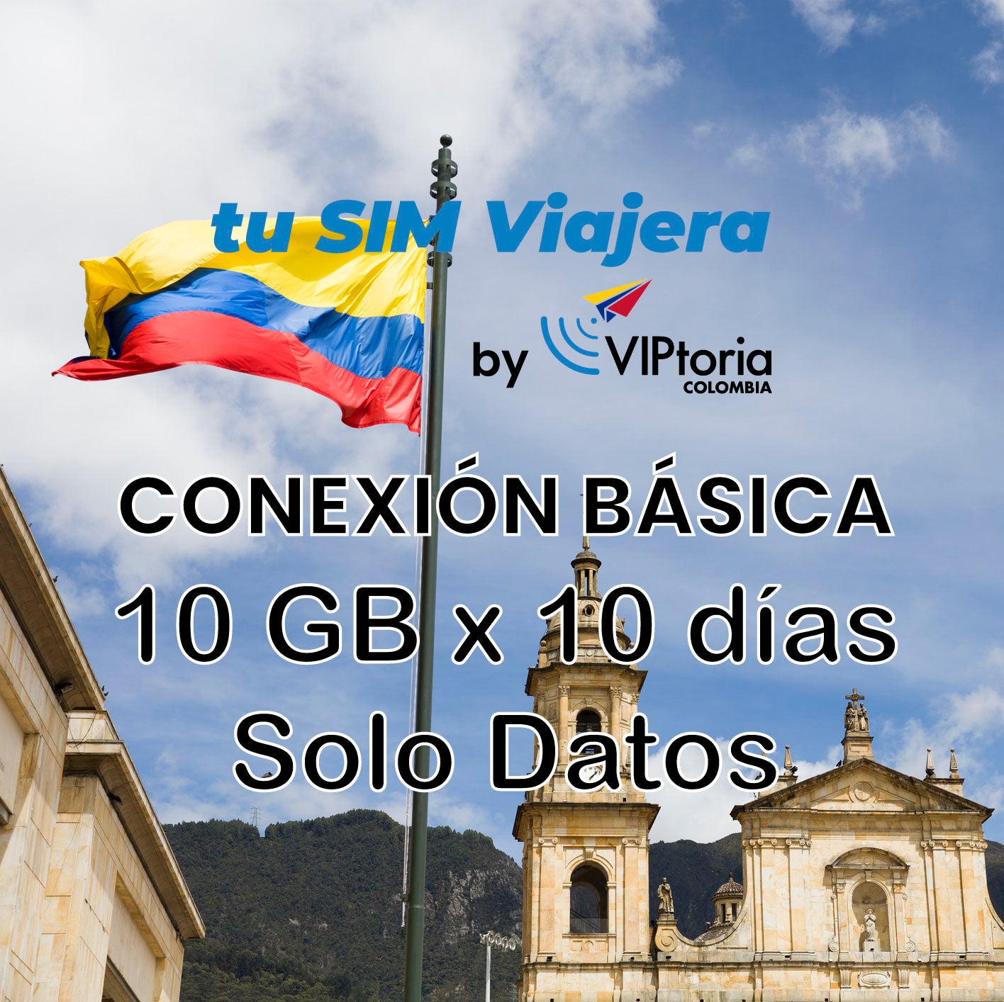 SIM Física Local COLOMBIA - 10 GB x 10 días - Solo Datos