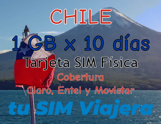 CILE - SIM Card fisica con 1 GB di dati 