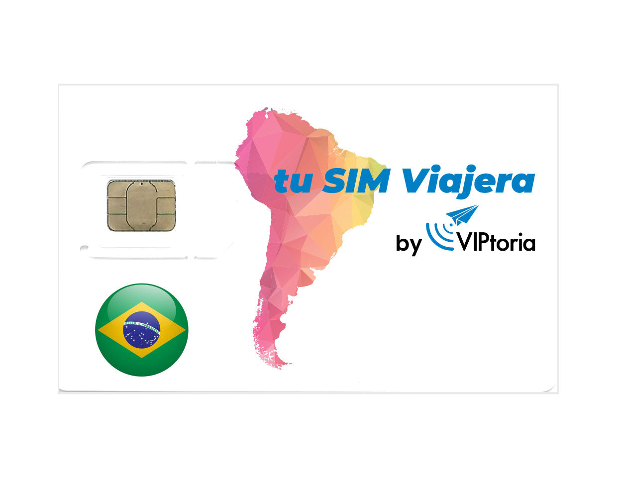 BRASIL - Tarjeta SIM Física con 2 GB de Datos