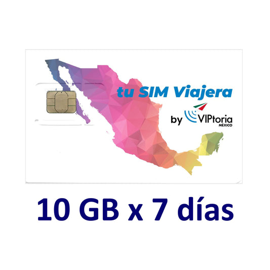 SIM Fisica Locale MESSICO - 10 GB / Chiamate / SMS x 7 giorni 