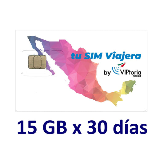 SIM Física Local MÉXICO - 15 GB / Llamadas / SMS x 30 días