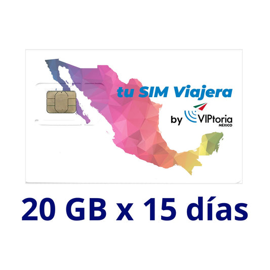 SIM Fisica Locale MESSICO - 20 GB / Chiamate / SMS x 15 giorni 