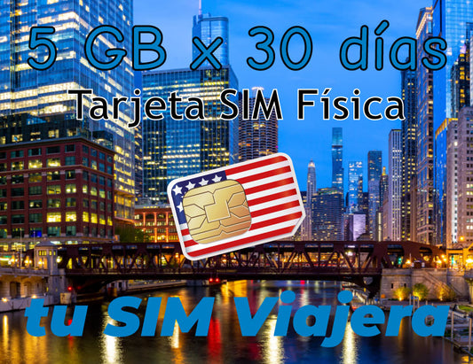 STATI UNITI - SIM Card fisica con 5 GB di Dati 