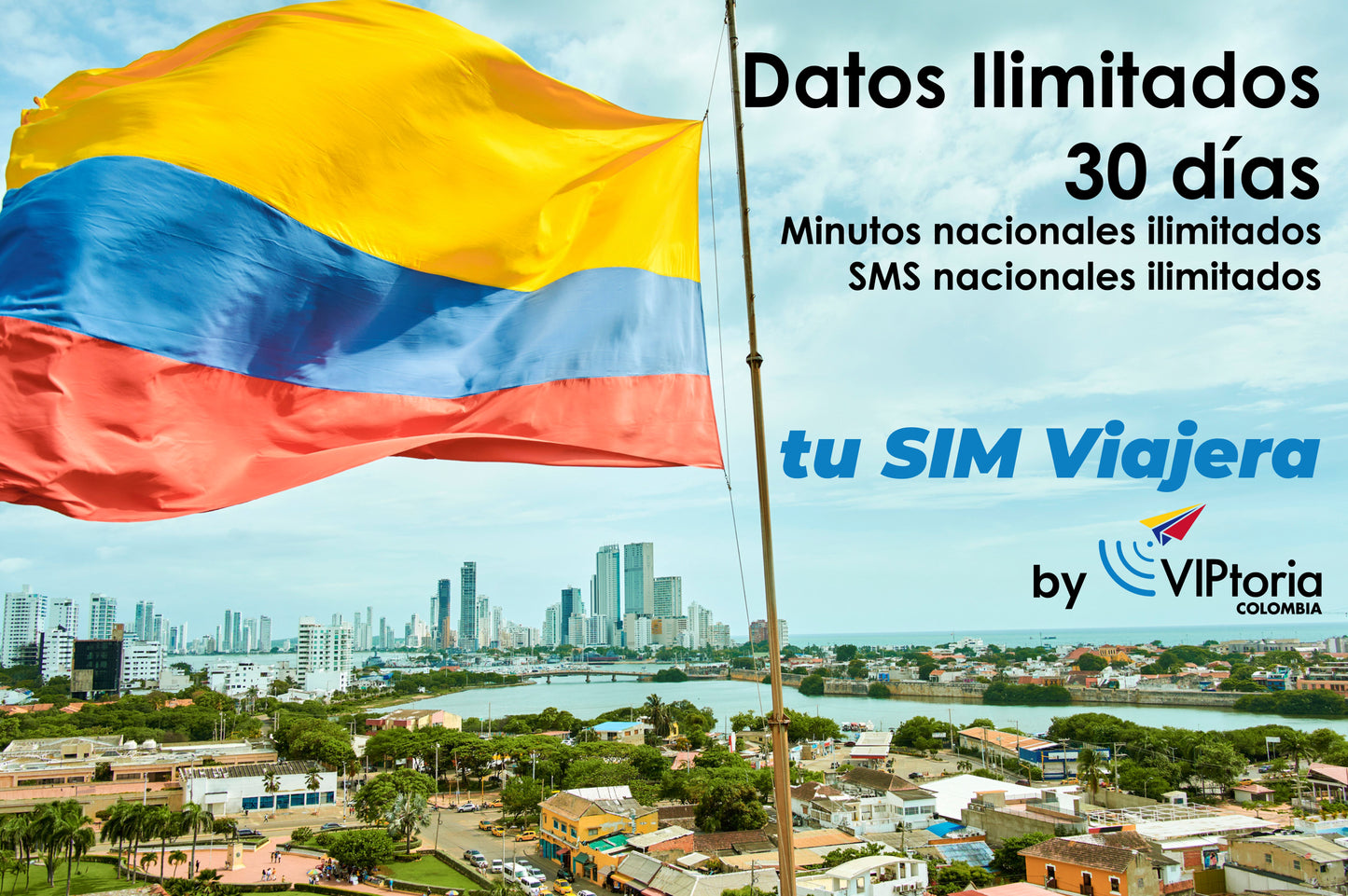 SIM Física Local COLOMBIA - Datos / Llamadas / SMS Ilimitados x 30 días